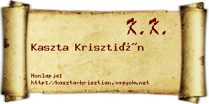 Kaszta Krisztián névjegykártya